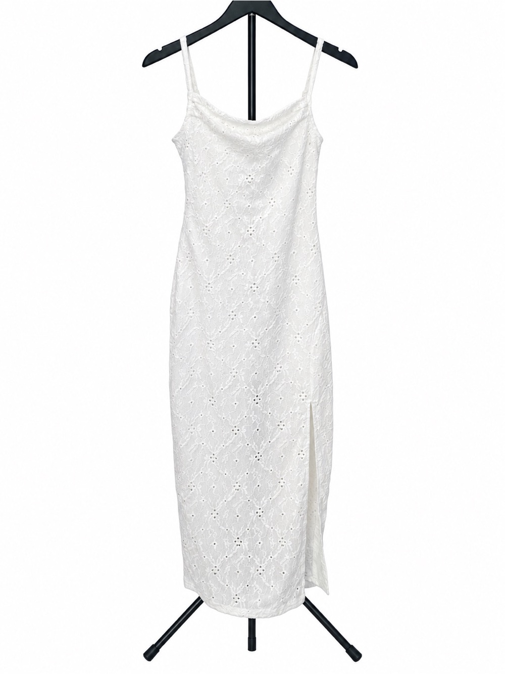 SHEIN White Eyelet Maxi Slip Dress